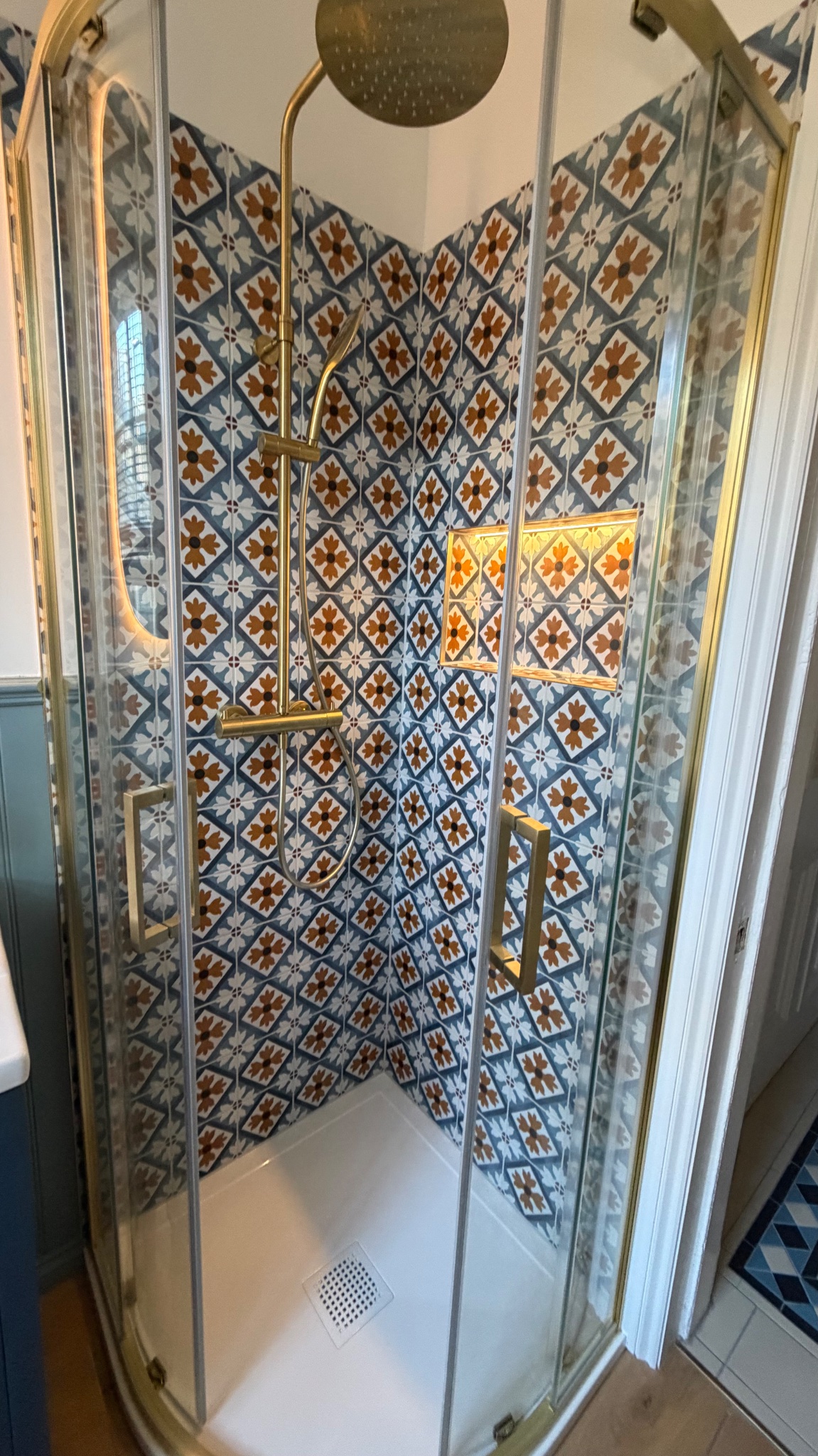 Patterned Tile Shower